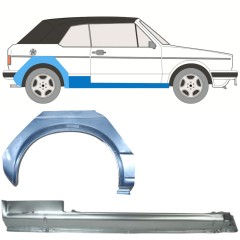 Opravný plech prahu + zadního blatníku na Volkswagen Golf 1 1974-1985 / Pravá / CABRIO / Sada 12577