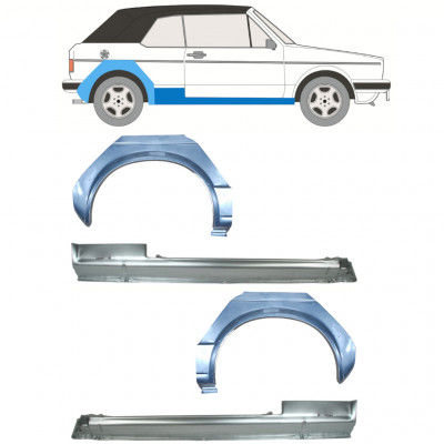 Opravný plech prahu + zadního blatníku na VW Golf 1 1979-1993 CABRIO / Sada 12579