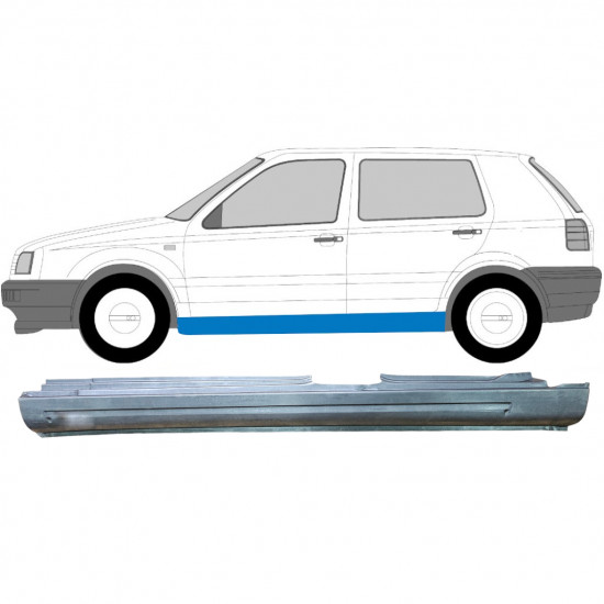 VW GOLF 3 1991- 5 DVEŘE OPRAVA PRAHU / LEVÝ