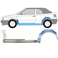 Opravný plech prahu + předního blatníku + zadního blatníku na Volkswagen Golf 3 1991-1998 / Levá / CABRIO / Sada 12568