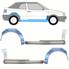 Opravný plech prahu + předního blatníku + zadního blatníku na Volkswagen Golf 3 1991-1998 / CABRIO / Sada 12569