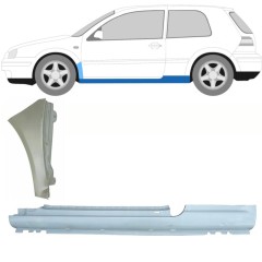 Kompletní práh + opravný plech předního blatníku na Volkswagen Golf 4 1997-2006 / Levá / Sada 8732