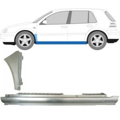 Kompletní práh + opravný plech předního blatníku na Volkswagen Golf 4 1997-2006 / Levá / Sada 8728