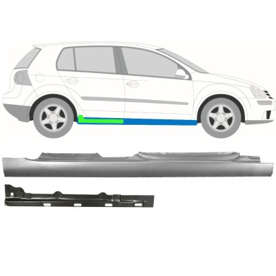 Opravný plech prahu vnitřní + vnější na Volkswagen Golf 5 2003-2009 / Pravá / Sada 11138