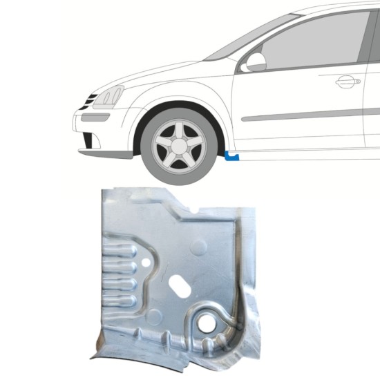 Opravný plech konce prahu na Volkswagen Golf 5 2003-2009 / Levá 14907 Opravný plech konce prahu na Volkswagen Golf 5 2003-2009 / Levá 14907