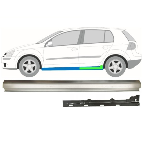 Opravný plech prahu vnitřní + vnější na Volkswagen Golf 5 2003-2009 / Levá / Sada 11709