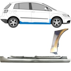 Kompletní práh + opravný plech předního blatníku na Volkswagen Golf Plus 2005-2013 / Pravá / Sada 10380
