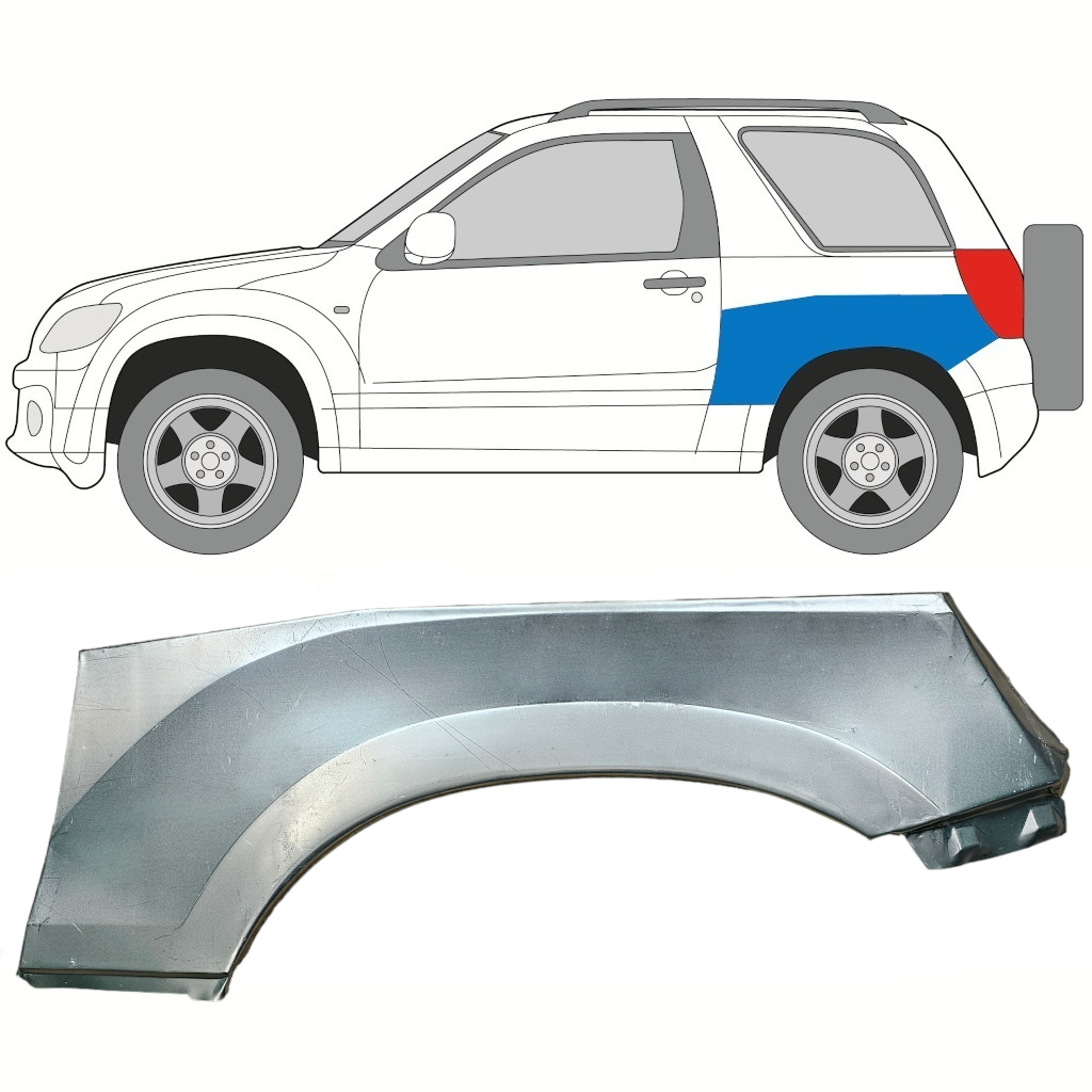 Opravný Plech Zadního Blatníku Horní Část Na Suzuki Grand Vitara 2005-2012 / Levá 8508