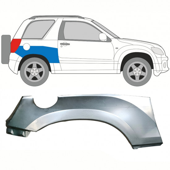 Opravný plech zadního blatníku horní část na Suzuki Grand Vitara 2005-2012 / Pravá 8507