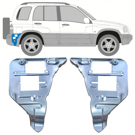 Opravný plech uchycení zadního nárazníku na Suzuki Grand Vitara 1997-2005 / Sada 11701