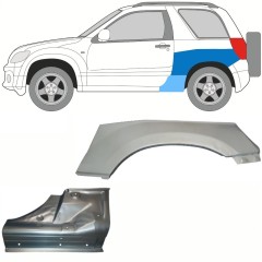 Opravný plech prahu + zadního blatníku na Suzuki Grand Vitara 2005-2014 / Levá / Sada 10841