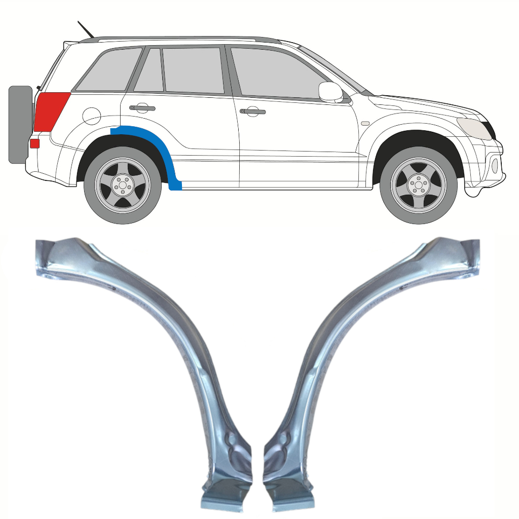 Opravný Plech Zadního Blatníku Přední Část Na Suzuki Grand Vitara 2005-2012 / Levá+Pravá / Sada 10177