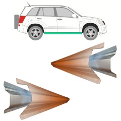 Opravný plech prahu vnitřní + vnější na Suzuki Grand Vitara 2005-2014 / Levá+Pravá / Sada 11491