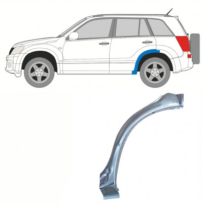 SUZUKI GRAND VITARA 2005-2012 OPRAVA ZADNÍHO BLATNÍKU / V PŘEDNÍ ČÁSTI A NAHORU KOLO / LEVÝ