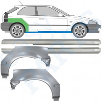 Opravný plech prahu + zadního blatníku na Honda Civic EJ EK 1995-2001 / Levá+Pravá / Sada 10664