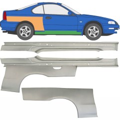 Celý práh + opravný plech zadního blatníku na Honda Prelude 1992-1997 / Levá+Pravá / Sada 9534