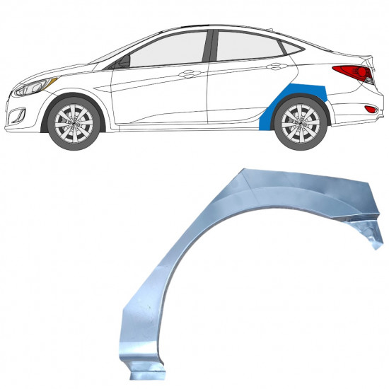 Lem zadního blatníku na Hyundai Accent 2010- / Levá 12803