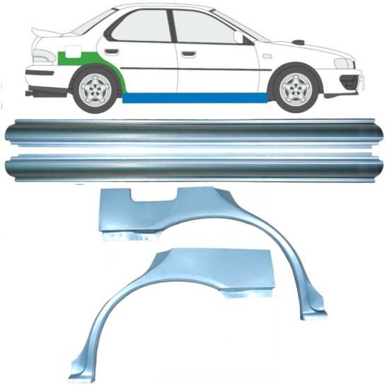 Opravný plech prahu + zadního blatníku na Subaru Impreza GC GF 1992-2000 / Levá+Pravá / Sada 10667