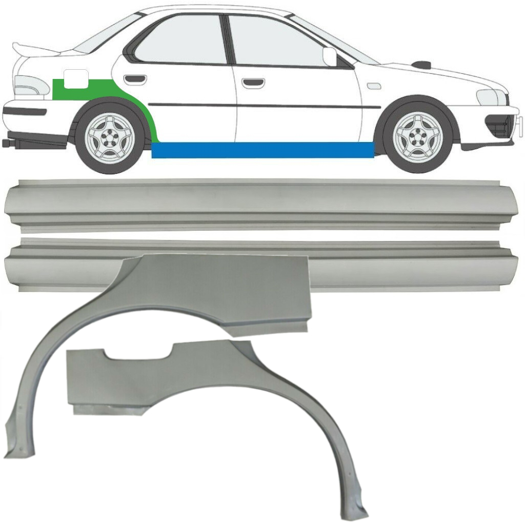 Opravný Plech Prahu + Zadního Blatníku Na Subaru Impreza 1992-2000 / Levá+Pravá / Sada 10667
