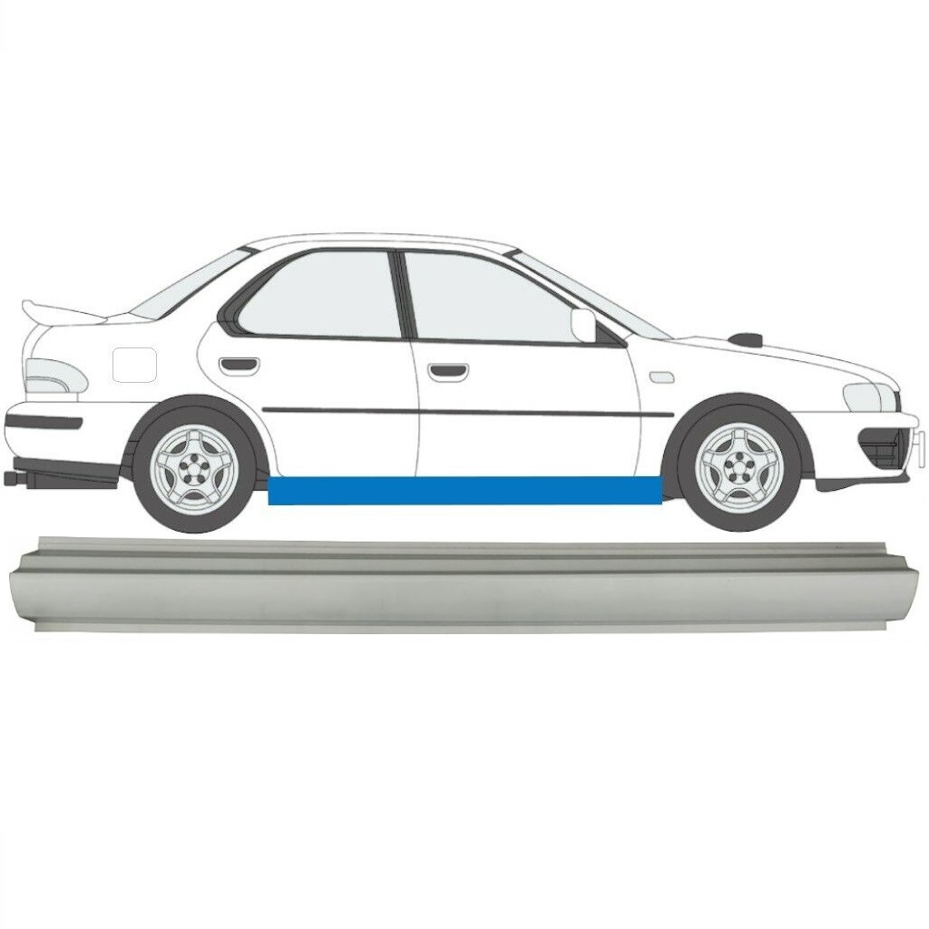 Opravný plech prahu na Subaru Impreza 1992-2000 / Pravá 7009