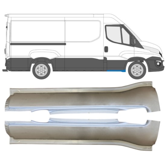 Opravný plech předního prahu na Iveco Daily 2014-2019 / Levá+Pravá / Sada 16142