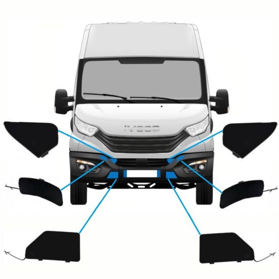 Krytky předního nárazníku na Iveco Daily 2014-2016 / Sada 10292