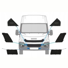 Krytky předního nárazníku na Iveco Daily 2014-2019 / Sada 10293