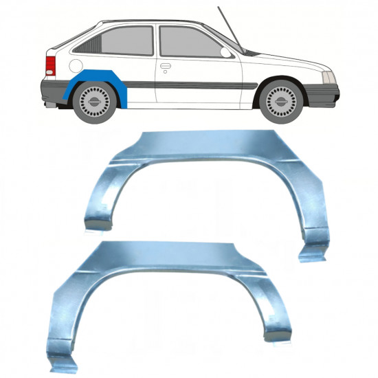 Lem zadního blatníku na Opel Kadett 1984-1993 / Levá+Pravá / Sada 9726