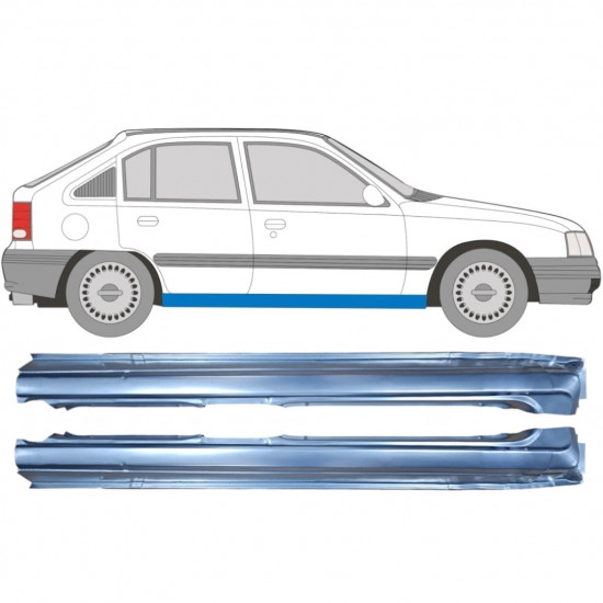 Opravný plech prahu na Opel Kadett 1984-1993 / Levá+Pravá / Sada 9450