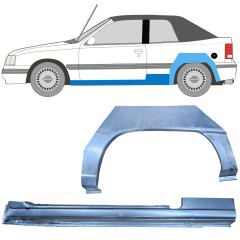 Opravný plech prahu + zadního blatníku na Opel Kadett E Astra 1984-1993 / Levá / CABRIO / Sada 12584