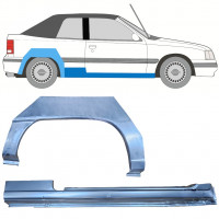 Opravný plech prahu + zadního blatníku na Opel Kadett E 1987-1993  CABRIO / Pravá / Sada 12583