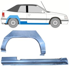 Opravný plech prahu + zadního blatníku na Opel Kadett E Astra 1984-1993 / Pravá / CABRIO / Sada 12583
