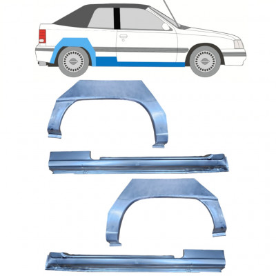 OPEL KADETT E 1987-1993 CABRIO OPRAVA ZADNÍHO BLATNÍKU + PRAH / NASTAVIT / PRÁVA + LEVÝ