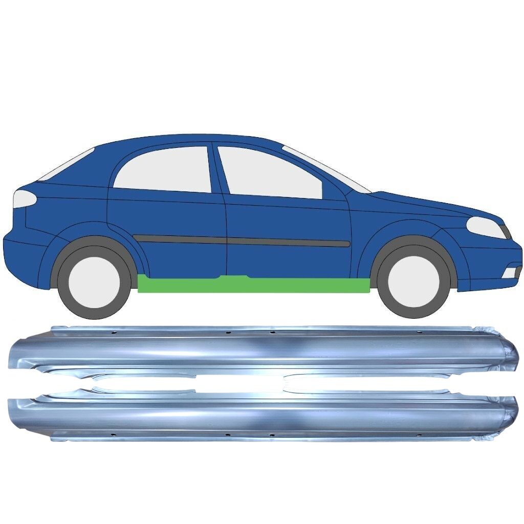 Kompletní Práh Na Chevrolet Lacetti 2003-2009 / Levá+Pravá / Sada 9458