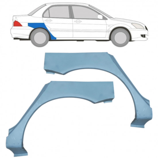 Lem zadního blatníku na Mitsubishi Lancer 2003-2008 / Levá+Pravá / Sada 9210