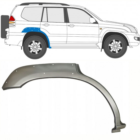 Opravný plech zadního blatníku s otvorem na Toyota Land Cruiser 2003-2010 / Pravá 10212