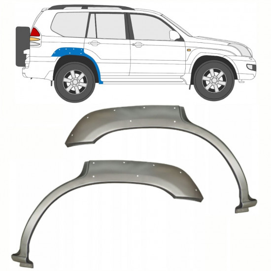 Opravný plech zadního blatníku s otvorem na Toyota Land Cruiser 2003-2010 / Levá+Pravá / Sada 10214