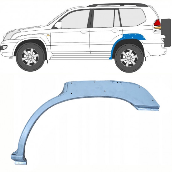 Opravný plech zadního blatníku s otvorem na Toyota Land Cruiser 2003-2010 / Levá 10213