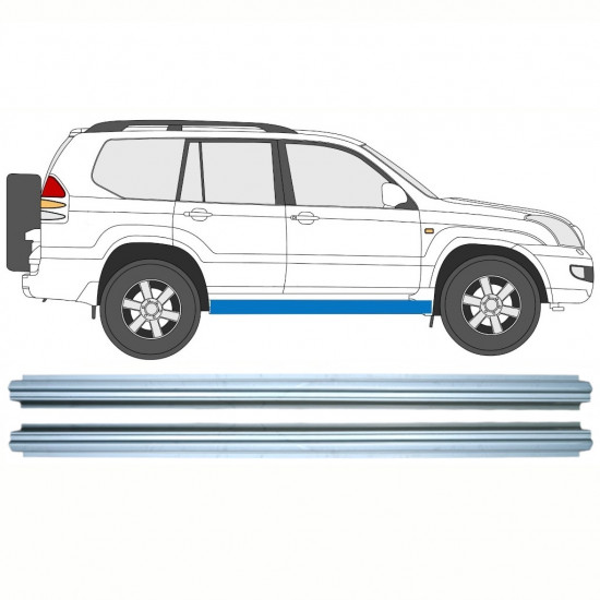 Opravný plech prahu na Toyota Land Cruiser 2003-2010 / Levá = Pravá (symetrická) / Sada 10578