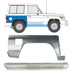 Celý práh + opravný plech zadního blatníku na Toyota Land Cruiser J70 1984- / Pravá / Sada 11478