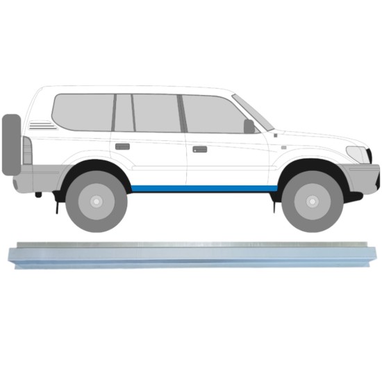 Opravný plech prahu vnitřní na Toyota Land Cruiser J90 1996-2002 / Levá = Pravá (symetrická) 14850 Opravný plech prahu vnitřní na Toyota Land Cruiser J90 1996-2002 / Levá = Pravá (symetrická) 14850