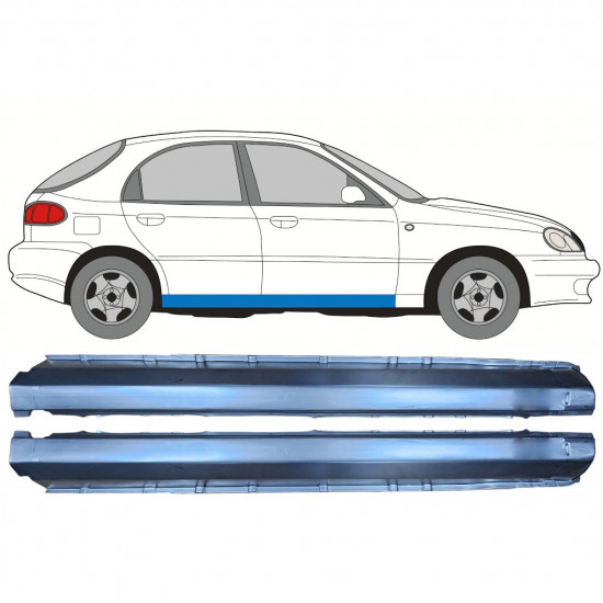 Opravný plech prahu na Daewoo Lanos 1997-2008 / Levá+Pravá / Sada 9765