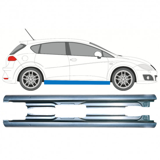 Opravný plech prahu na Seat Leon 2005-2012 / Levá+Pravá / Sada 9982