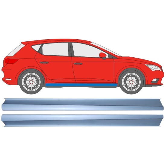 Opravný plech spodní části prahu na Seat Leon 2012-2020 / Levá+Pravá / Sada 16984