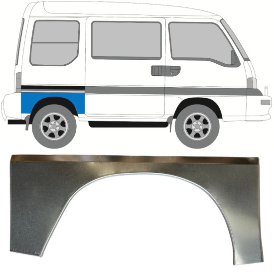 Lem zadního blatníku na Subaru Libero 1983-1998 / Pravá 15049