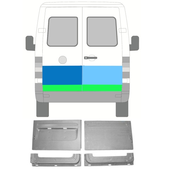 Opravný plech zadních dveří na Volkswagen LT 1996-2005 / Levá+Pravá / Sada 16586