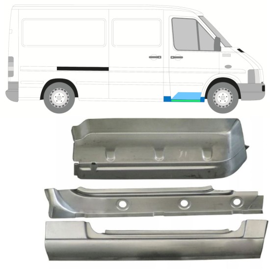 Opravný plech vnitřního prahu + blatníku + předního schodu na Volkswagen LT 1996-2005 / Pravá 16571