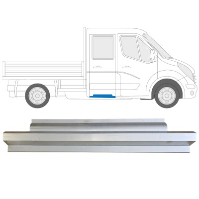 Opravný plech zadního prahu na Renault Master 2010- / Levá = Pravá (symetrická) / Dvojitá kabina 14570