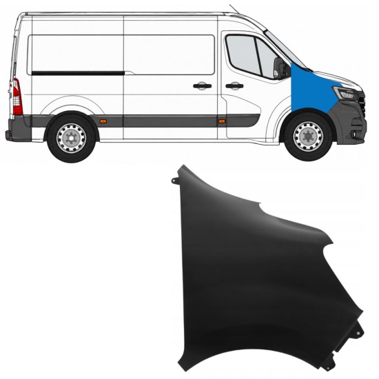Přední blatník na Renault Master 2019-2024 / Pravá 17253