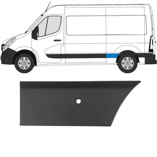 Boční lišta PDC na Renault Master 2010- / L2 / Levá 10925